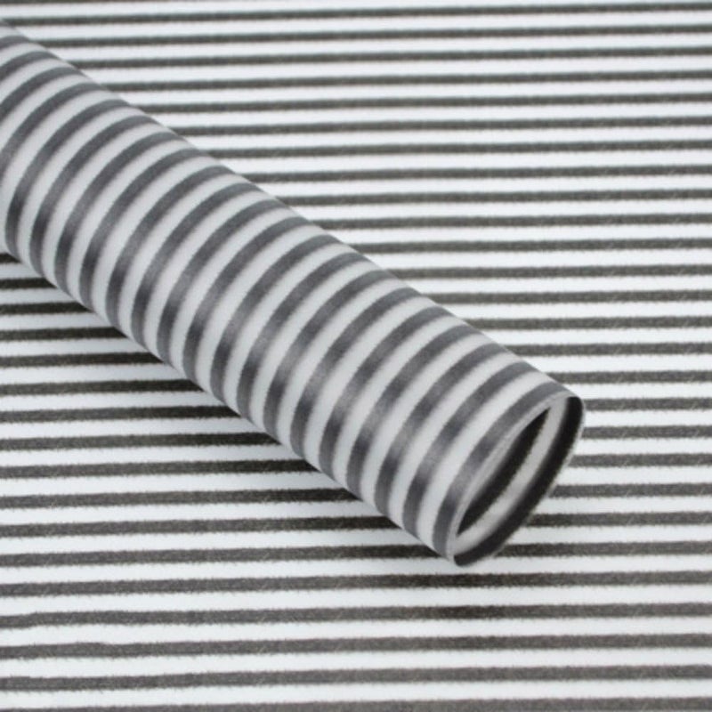 BBJ WRAPS Striped Flower Packaging Paper Waterproof Flower Wrapping Paper Floral Bouquet Gift Packaging Supplies 20 Counts (Black) - Image 1